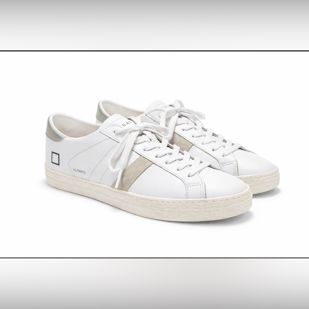 D.A.T.E. Hill Low-Top White Black Italian Designer Sneakers Mens 7/Women 8.5